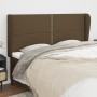 Headboard with dark brown fabric ears 203x23x118/128 cm by vidaXL, Headboards and footboards - Ref: Foro24-3117841, Price: 11...