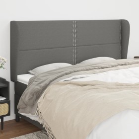 Headboard with dark gray fabric ears 203x23x118/128 cm by vidaXL, Headboards and footboards - Ref: Foro24-3117839, Price: 110...