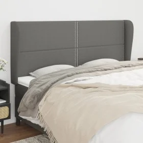 Headboard with dark gray fabric ears 203x23x118/128 cm by vidaXL, Headboards and footboards - Ref: Foro24-3117839, Price: 108...