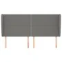 Headboard with dark gray fabric ears 203x23x118/128 cm by vidaXL, Headboards and footboards - Ref: Foro24-3117839, Price: 108...