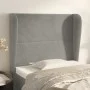 Cabecero con orejas de terciopelo gris claro 103x23x118/128 cm de vidaXL, Cabeceros y pies de cama - Ref: Foro24-3117858, Pre...