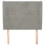 Cabecero con orejas de terciopelo gris claro 103x23x118/128 cm de vidaXL, Cabeceros y pies de cama - Ref: Foro24-3117858, Pre...