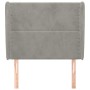 Kopfteil mit hellgrauen Samtohren 103x23x118/128 cm von vidaXL, Kopf- und Fußteile - Ref: Foro24-3117858, Preis: 69,77 €, Rab...