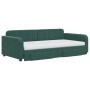 Sofá cama nido con cajones terciopelo verde oscuro 100x200 cm
