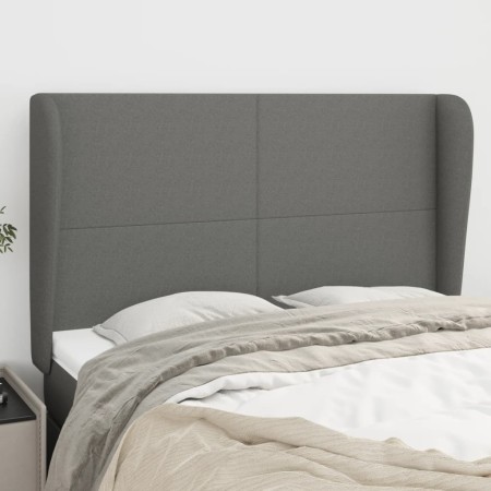 Kopfteil mit dunkelgrauen Stoffohren 147x23x118/128 cm von vidaXL, Kopf- und Fußteile - Ref: Foro24-3117675, Preis: 128,82 €,...