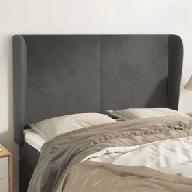 Kopfteil mit dunkelgrauen Samtohren 147x23x118/128 cm von vidaXL, Kopf- und Fußteile - Ref: Foro24-3117725, Preis: 120,01 €, ...