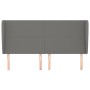 Headboard with dark gray fabric ears 203x23x118/128 cm by vidaXL, Headboards and footboards - Ref: Foro24-3117699, Price: 141...
