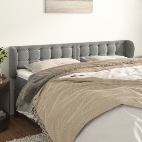 Hellgraues Samtkopfteil 203x23x78/88 cm von vidaXL, Kopf- und Fußteile - Ref: Foro24-3117644, Preis: 83,15 €, Rabatt: %