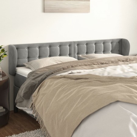 Hellgraues Samtkopfteil 203x23x78/88 cm von vidaXL, Kopf- und Fußteile - Ref: Foro24-3117644, Preis: 83,15 €, Rabatt: %