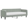 Sofá cama con colchón terciopelo gris claro 80x200 cm