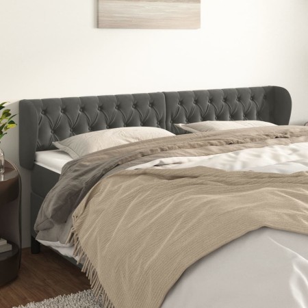 Kopfteil aus dunkelgrauem Samt, 183 x 23 x 78/88 cm von vidaXL, Kopf- und Fußteile - Ref: Foro24-3117541, Preis: 79,50 €, Rab...
