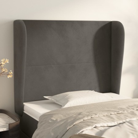 Kopfteil mit dunkelgrauen Samtohren 103x23x118/128 cm von vidaXL, Kopf- und Fußteile - Ref: Foro24-3117719, Preis: 64,17 €, R...