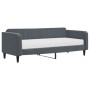 Sofá cama con colchón terciopelo gris oscuro 90x200 cm
