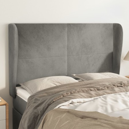 Kopfteil mit hellgrauen Samtohren 147x23x118/128 cm von vidaXL, Kopf- und Fußteile - Ref: Foro24-3117724, Preis: 128,36 €, Ra...