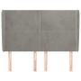 Kopfteil mit hellgrauen Samtohren 147x23x118/128 cm von vidaXL, Kopf- und Fußteile - Ref: Foro24-3117724, Preis: 128,36 €, Ra...