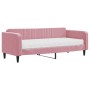 Sofá cama con colchón terciopelo rosa 90x200 cm