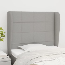 Headboard with light gray fabric ears 93x23x118/128 cm by vidaXL, Headboards and footboards - Ref: Foro24-3117938, Price: 73,...