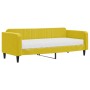 Sofá cama con colchón terciopelo amarillo 90x200 cm