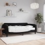 Sofá cama con colchón terciopelo negro 90x190 cm