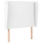 Headboard with white synthetic leather ears 93x23x118/128 cm by vidaXL, Headboards and footboards - Ref: Foro24-3117755, Pric...