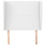 Headboard with white synthetic leather ears 93x23x118/128 cm by vidaXL, Headboards and footboards - Ref: Foro24-3117755, Pric...