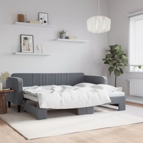 Sofá cama nido terciopelo gris oscuro 80x200 cm