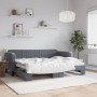 Sofá cama nido terciopelo gris oscuro 80x200 cm