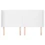 Headboard with ears white synthetic leather 203x23x118/128 cm by vidaXL, Headboards and footboards - Ref: Foro24-3117785, Pri...