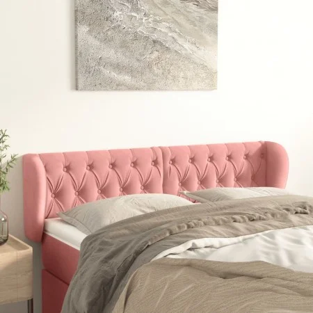 Cabecero de terciopelo rosa 163x23x78/88 cm de vidaXL, Cabeceros y pies de cama - Ref: Foro24-3117539, Precio: 77,00 €, Descu...