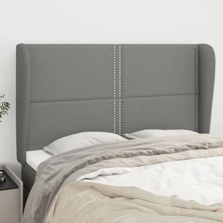 Kopfteil mit dunkelgrauen Stoffohren 147x23x118/128 cm von vidaXL, Kopf- und Fußteile - Ref: Foro24-3117815, Preis: 103,39 €,...
