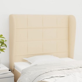Headboard with cream fabric ears 93x23x118/128 cm by vidaXL, Headboards and footboards - Ref: Foro24-3117943, Price: 82,47 €,...