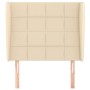 Headboard with cream fabric ears 93x23x118/128 cm by vidaXL, Headboards and footboards - Ref: Foro24-3117943, Price: 76,64 €,...