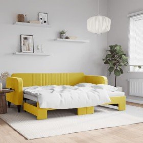 Sofá cama nido terciopelo amarillo 80x200 cm en Camas y somieres | Comprar online en Foro24