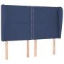 Headboard with blue fabric ears 147x23x118/128 cm by vidaXL, Headboards and footboards - Ref: Foro24-3117820, Price: 100,26 €...