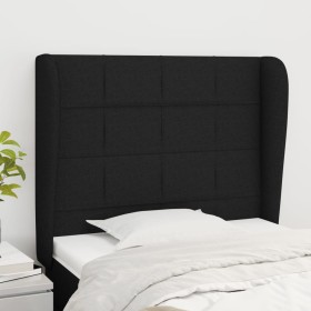 Kopfteil mit Ohren aus schwarzem Stoff, 103 x 23 x 118/128 cm von vidaXL, Kopf- und Fußteile - Ref: Foro24-3117948, Preis: 77...