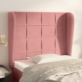 Cabecero con orejas de terciopelo rosa 103x23x118/128 cm de vidaXL, Cabeceros y pies de cama - Ref: Foro24-3118003, Precio: 9...