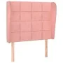 Kopfteil mit rosa Samtohren 103x23x118/128 cm von vidaXL, Kopf- und Fußteile - Ref: Foro24-3118003, Preis: 92,46 €, Rabatt: %