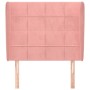 Cabecero con orejas de terciopelo rosa 103x23x118/128 cm de vidaXL, Cabeceros y pies de cama - Ref: Foro24-3118003, Precio: 9...