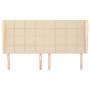 Cabecero con orejas de tela color crema 203x23x118/128 cm de vidaXL, Cabeceros y pies de cama - Ref: Foro24-3117983, Precio: ...