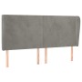 Kopfteil mit hellgrauen Samtohren 183x23x118/128 cm von vidaXL, Kopf- und Fußteile - Ref: Foro24-3117736, Preis: 123,78 €, Ra...