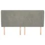 Cabecero con orejas de terciopelo gris claro 183x23x118/128 cm de vidaXL, Cabeceros y pies de cama - Ref: Foro24-3117736, Pre...