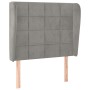 Kopfteil mit hellgrauen Samtohren 103x23x118/128 cm von vidaXL, Kopf- und Fußteile - Ref: Foro24-3117998, Preis: 74,78 €, Rab...