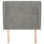 Headboard with light gray velvet ears 103x23x118/128 cm by vidaXL, Headboards and footboards - Ref: Foro24-3117998, Price: 73...