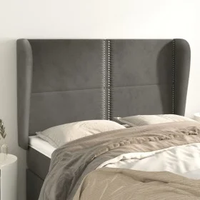 Kopfteil mit dunkelgrauen Samtohren 147x23x118/128 cm von vidaXL, Kopf- und Fußteile - Ref: Foro24-3117865, Preis: 99,70 €, R...