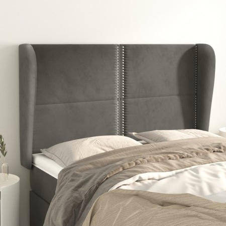 Kopfteil mit dunkelgrauen Samtohren 147x23x118/128 cm von vidaXL, Kopf- und Fußteile - Ref: Foro24-3117865, Preis: 100,89 €, ...