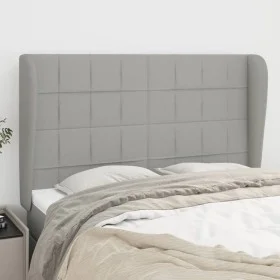 Headboard with light gray fabric ears 147x23x118/128 cm by vidaXL, Headboards and footboards - Ref: Foro24-3117954, Price: 12...