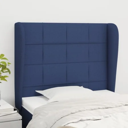 Cabecero con orejas de tela azul 93x23x118/128 cm de vidaXL, Cabeceros y pies de cama - Ref: Foro24-3117944, Precio: 71,40 €,...