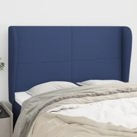 Headboard with blue fabric ears 147x23x118/128 cm by vidaXL, Headboards and footboards - Ref: Foro24-3117680, Price: 120,15 €...