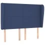 Headboard with blue fabric ears 147x23x118/128 cm by vidaXL, Headboards and footboards - Ref: Foro24-3117680, Price: 120,15 €...
