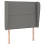 Headboard with dark gray fabric ears 83x23x118/128 cm by vidaXL, Headboards and footboards - Ref: Foro24-3117791, Price: 67,3...